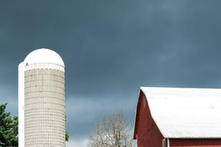 Storm Clouds Over the Farmの写真素材