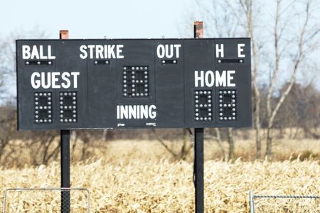 Scoreboard by the Cornfieldの写真素材