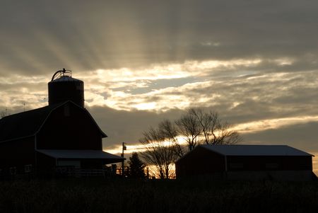 Rays of the Sun at Sunsetの写真素材