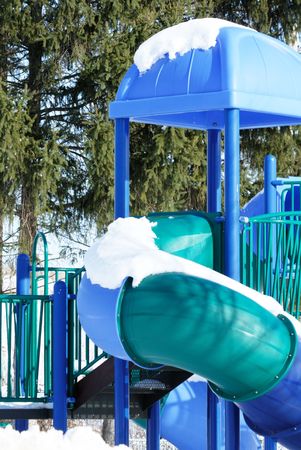 Playground in the Snowの写真素材