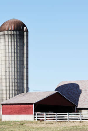 Shadow of Silo on Roofの写真素材