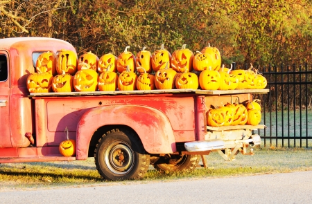 Load of Jack O Lanternsの写真素材