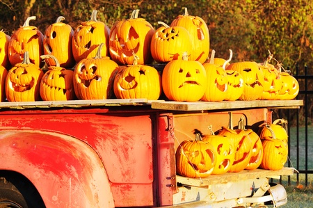 Load of Jack O Lanternsの写真素材