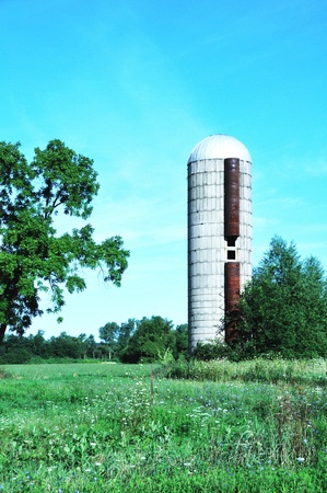 Silo and Treesの写真素材