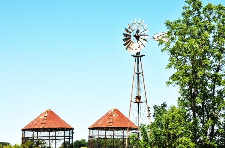 Windmill and Binsの写真素材