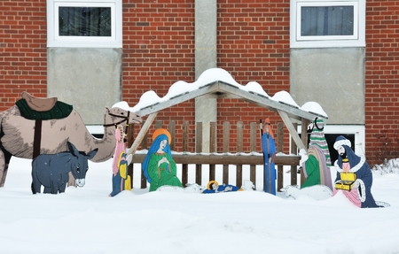 Nativity in Snowの写真素材