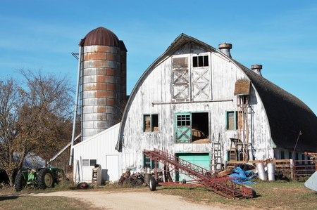 Rustic Barn and Siloの写真素材
