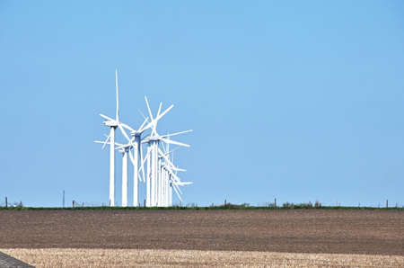 Row of Modern Windmillsの写真素材
