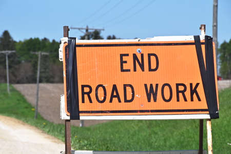 End Road Work Sign