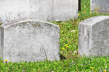 Tombstones in Cemeteryの写真素材