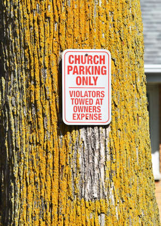 Church Parking Only Signの写真素材