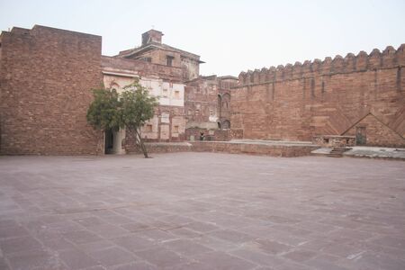 30th November 2015, Jodhpur, Rajastan, India. Empty courtyard at Mehrangarh Fort. Exploring the...