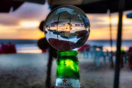 Perfection a Bintang at sunset on the beachの写真素材