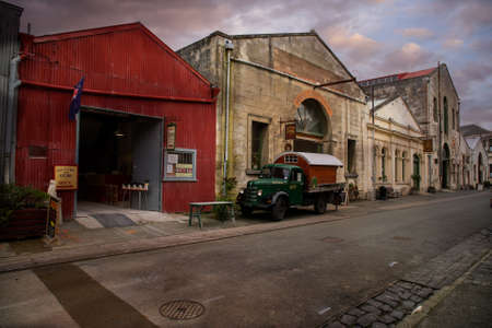 Oamaru, North Otago / New Zealand May 20, 2020  The historic buildings of the dock area in Oamaru...