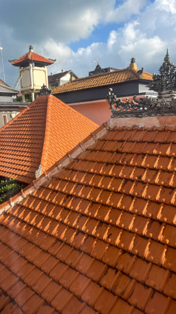 Rooftop views across Legian beach  marketplaceの写真素材