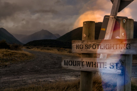Signpost providing directions in the South Island of NZ
