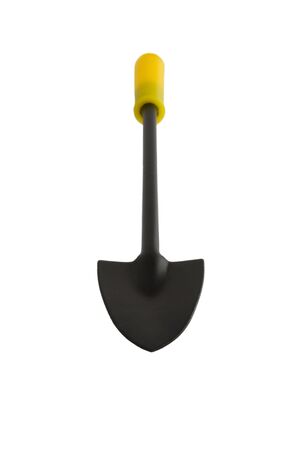 shovel and rake on white backgroundの写真素材