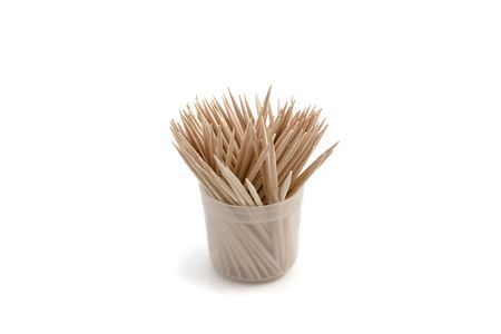 sharp toothpicks on a white backgroundの写真素材