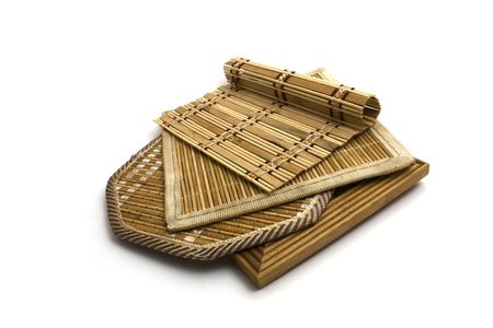 Bamboo and wood doily. Isolatedの写真素材