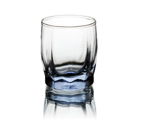 Empty glass  on a white backgroundの写真素材