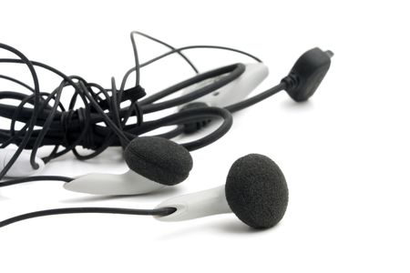 White headphones. 