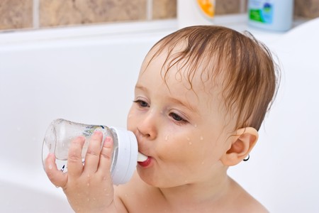 baby and bottleの写真素材