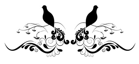 flower and bird tattooのイラスト素材