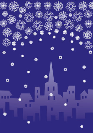 xmas townのイラスト素材