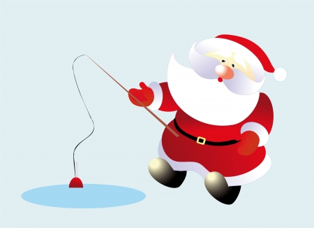 santa and fishのイラスト素材