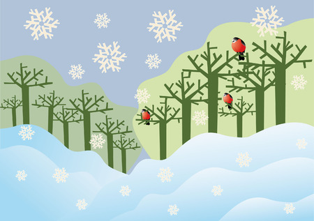 winter forestのイラスト素材