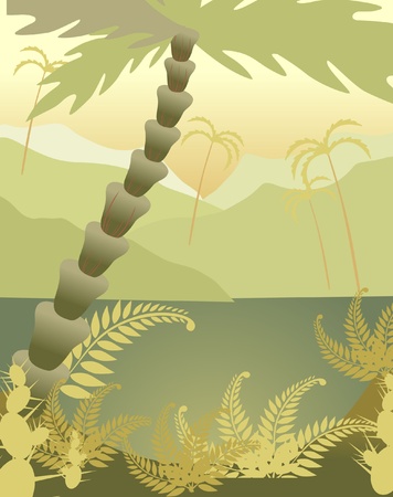 African landscape with type on lakeのイラスト素材