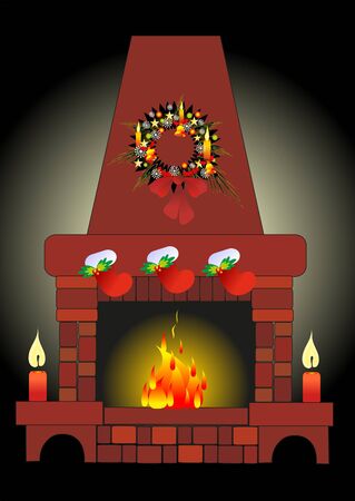 christmas fireのイラスト素材