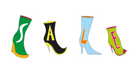 The Colour feminine loafers. The Word sale.のイラスト素材