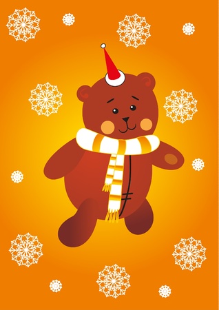 bear and snowflakesのイラスト素材