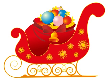 xmas sleighのイラスト素材