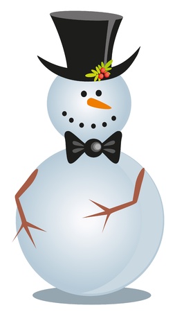 snowman on white backgroundのイラスト素材