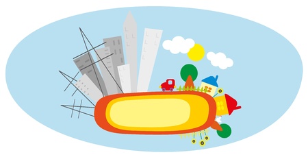 city bannerのイラスト素材