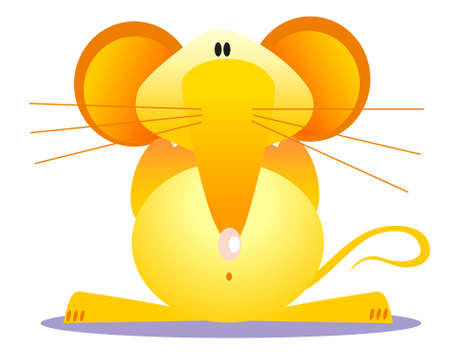 yellow mouse on whiteのイラスト素材