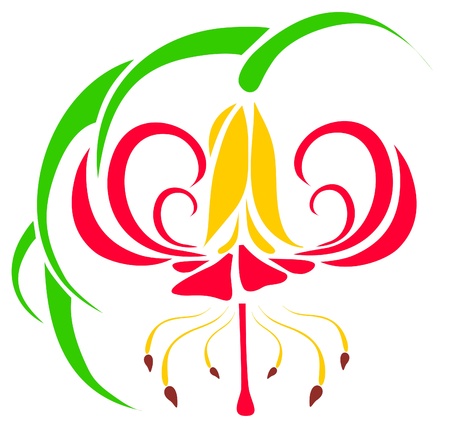 vector tattoo flower on backgroundのイラスト素材