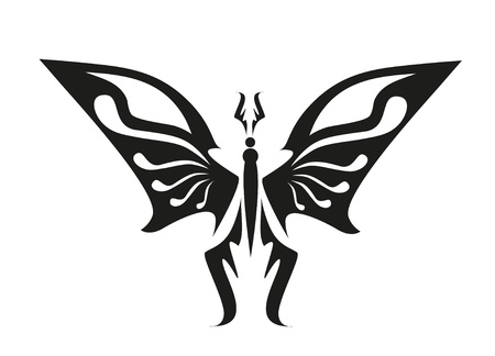 abstract tattoo - a magic butterflyのイラスト素材