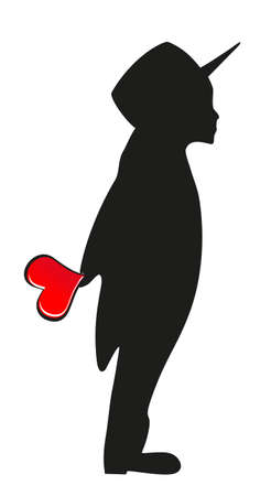 boy take heartのイラスト素材