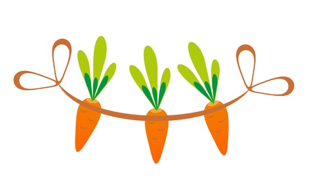 three ripe carrot on a white backgroundのイラスト素材
