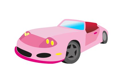 Pink isolated carのイラスト素材