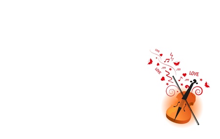 violin love backgroundのイラスト素材