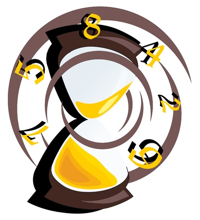 sand clock on white backgroundのイラスト素材