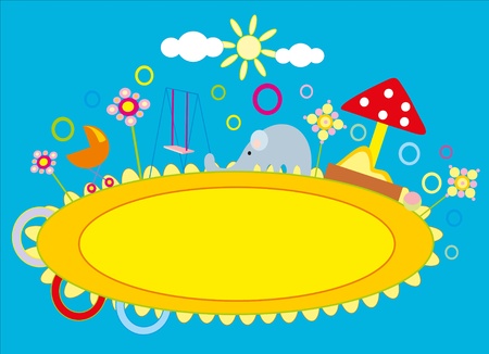 baby drawing - a nursery playgroundのイラスト素材