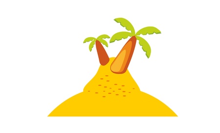 two palm on sandのイラスト素材