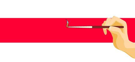 hand and paintbrushのイラスト素材