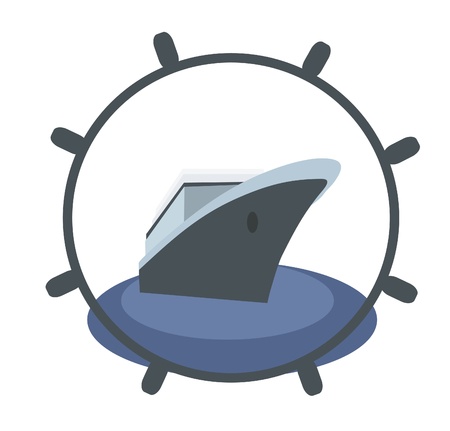 ship on white backgroundのイラスト素材