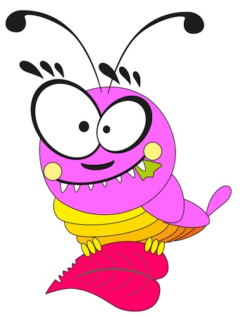 cartoon insect - catepillar on white backgroundのイラスト素材
